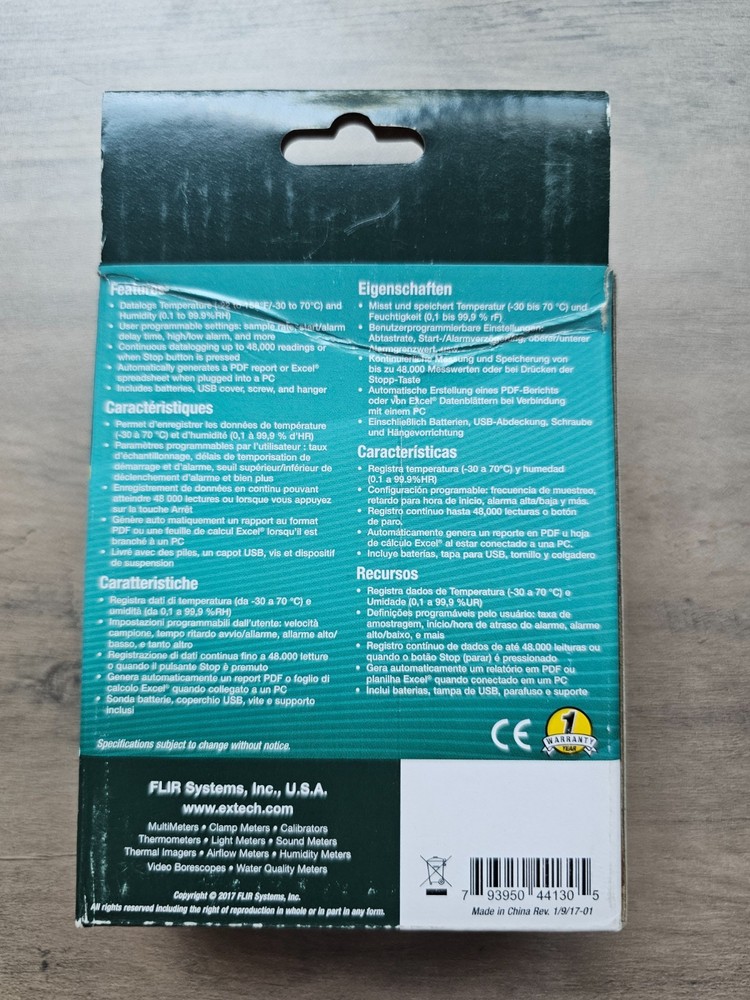 Extech RHT30: USB Humidity/Temperature Datalogger