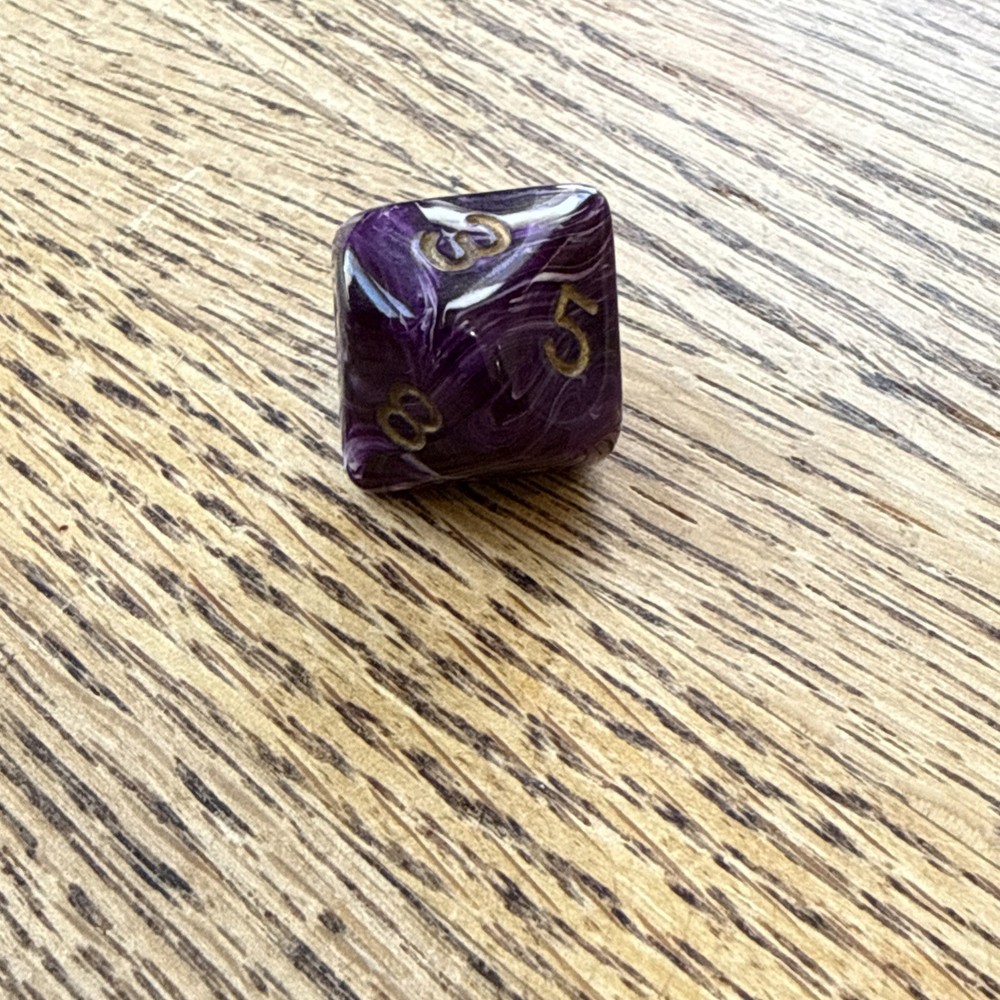Crystal Caste Silk Purple d10 OOP dice