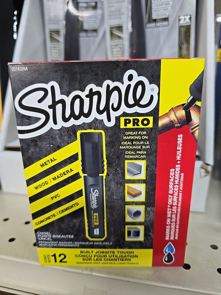 Sharpie 2018326 Pro Broad Chisel Tip Permanent Marker - Black 12ct (1-Dozen) New