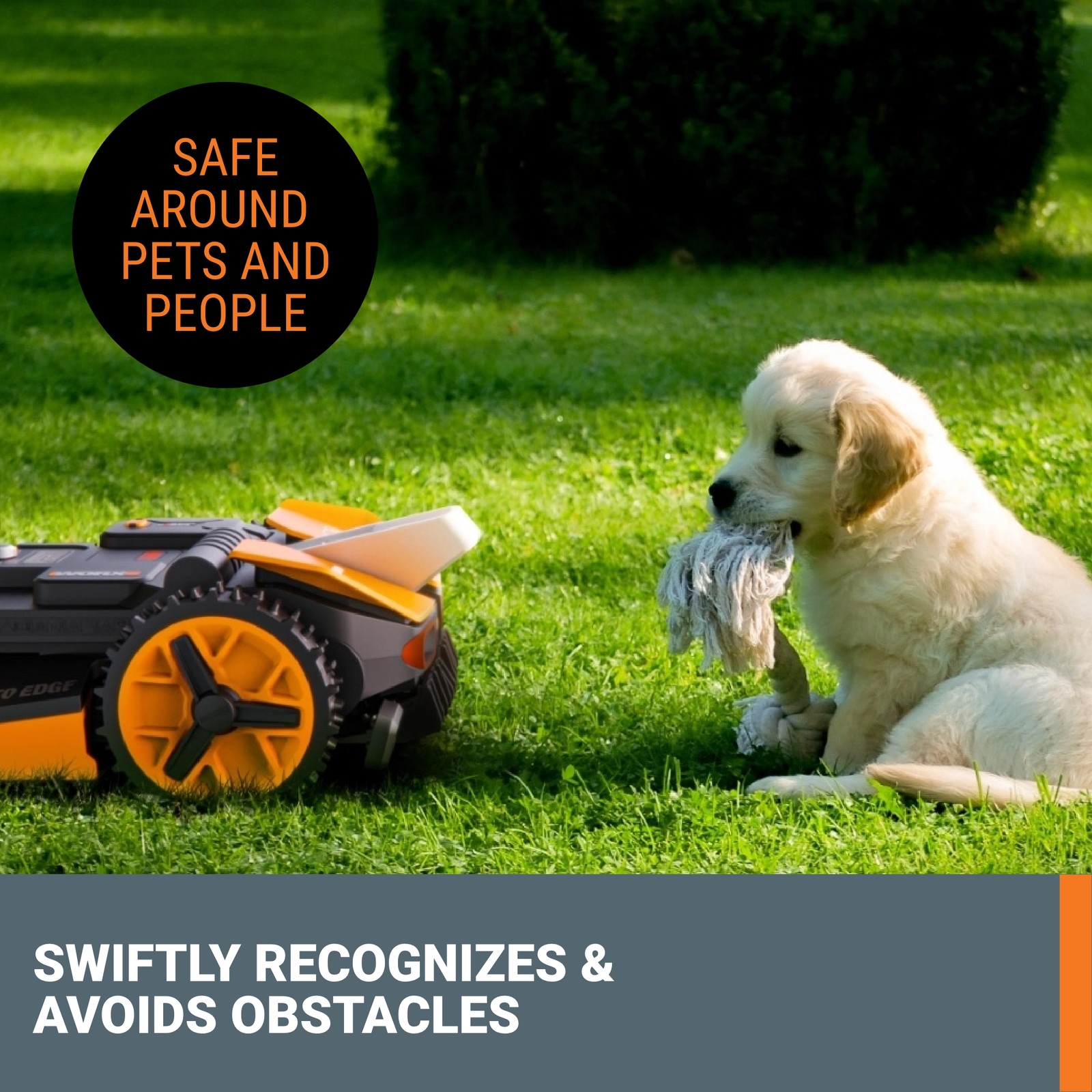 Worx Landroid Vision AI 1 Acre 20V Boundaryless Robotic Lawn Mower-(WR235-AN)