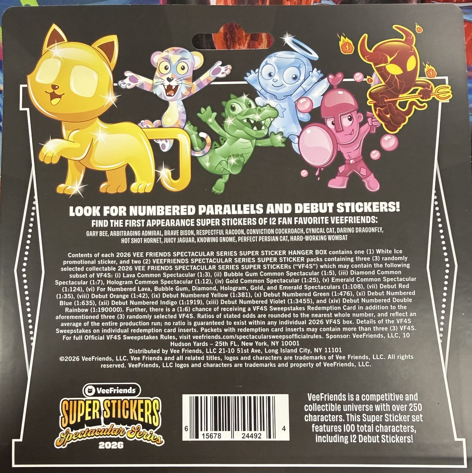 Veefriends Super Stickers Spectacular Series Lucky Black Cat WHITE ICE Promo-S