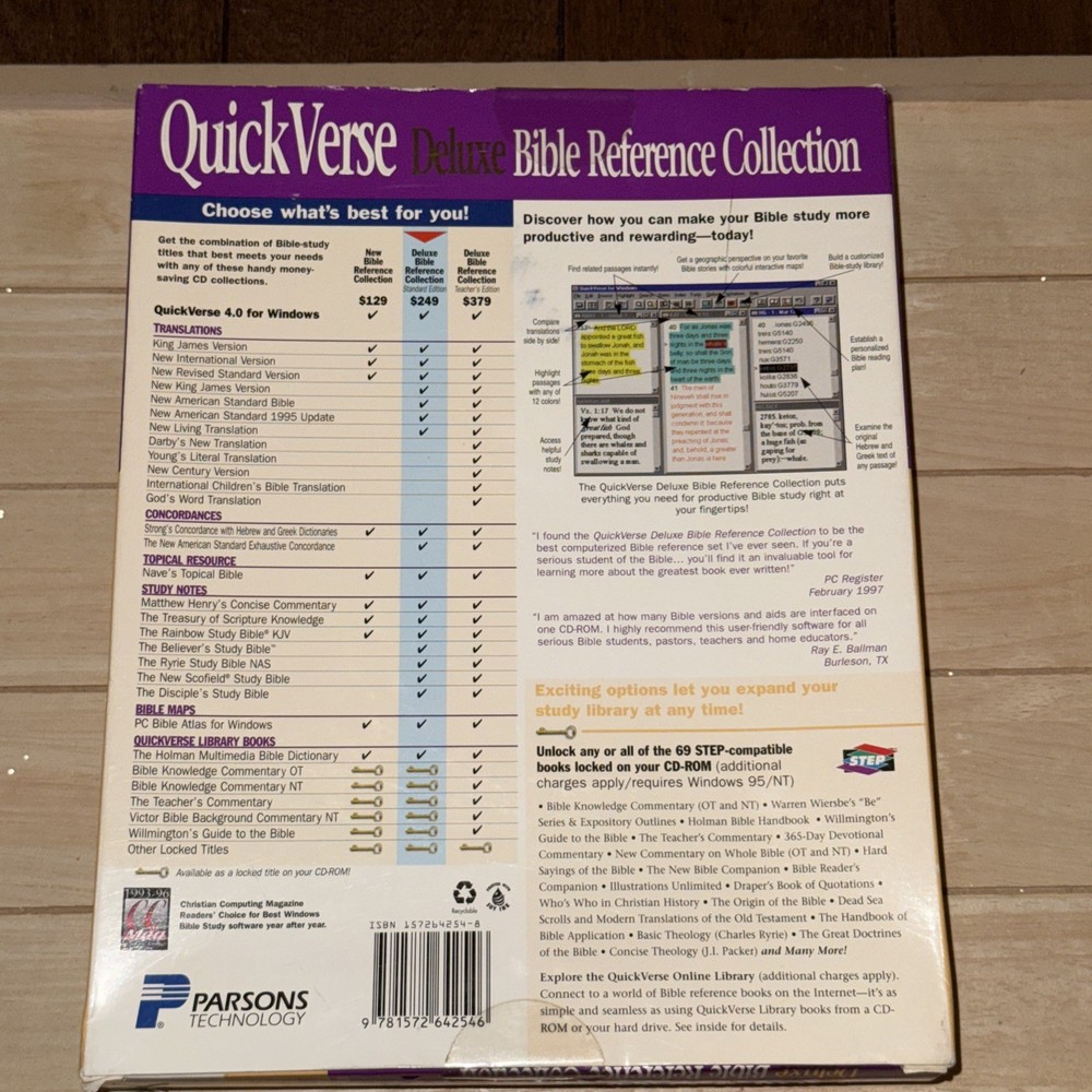 QuickVerse Deluxe Bible Reference Collection 4.0 PC CD religious study tools New