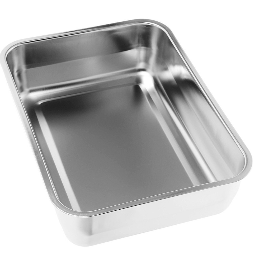 Trays for Food Serving Rectangular Roasting Dish Compact Stainless Pan