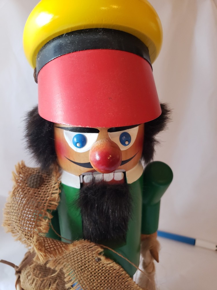 Nutcracker Steinbach Linen Weaver Spinning Wheel & Basket West Germany Mint