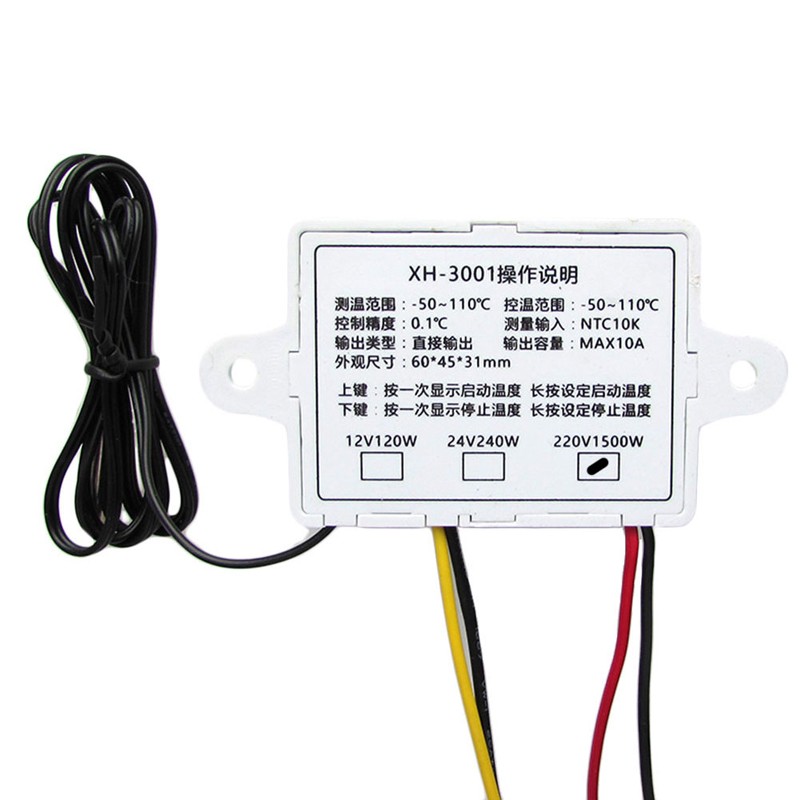 220V LED Digital Temperature Controller 10A Thermostat Control Switch Probe New