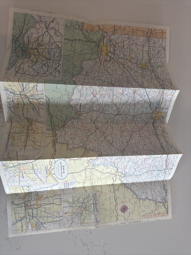 1973 Union76 Ohio Road Map