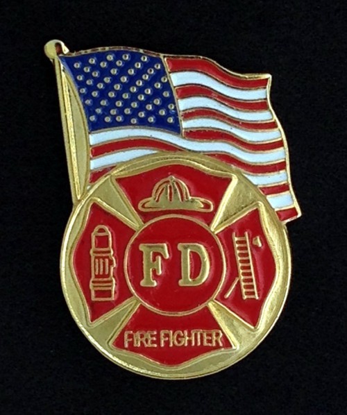 Firefighter with US Flag (USFD-2)