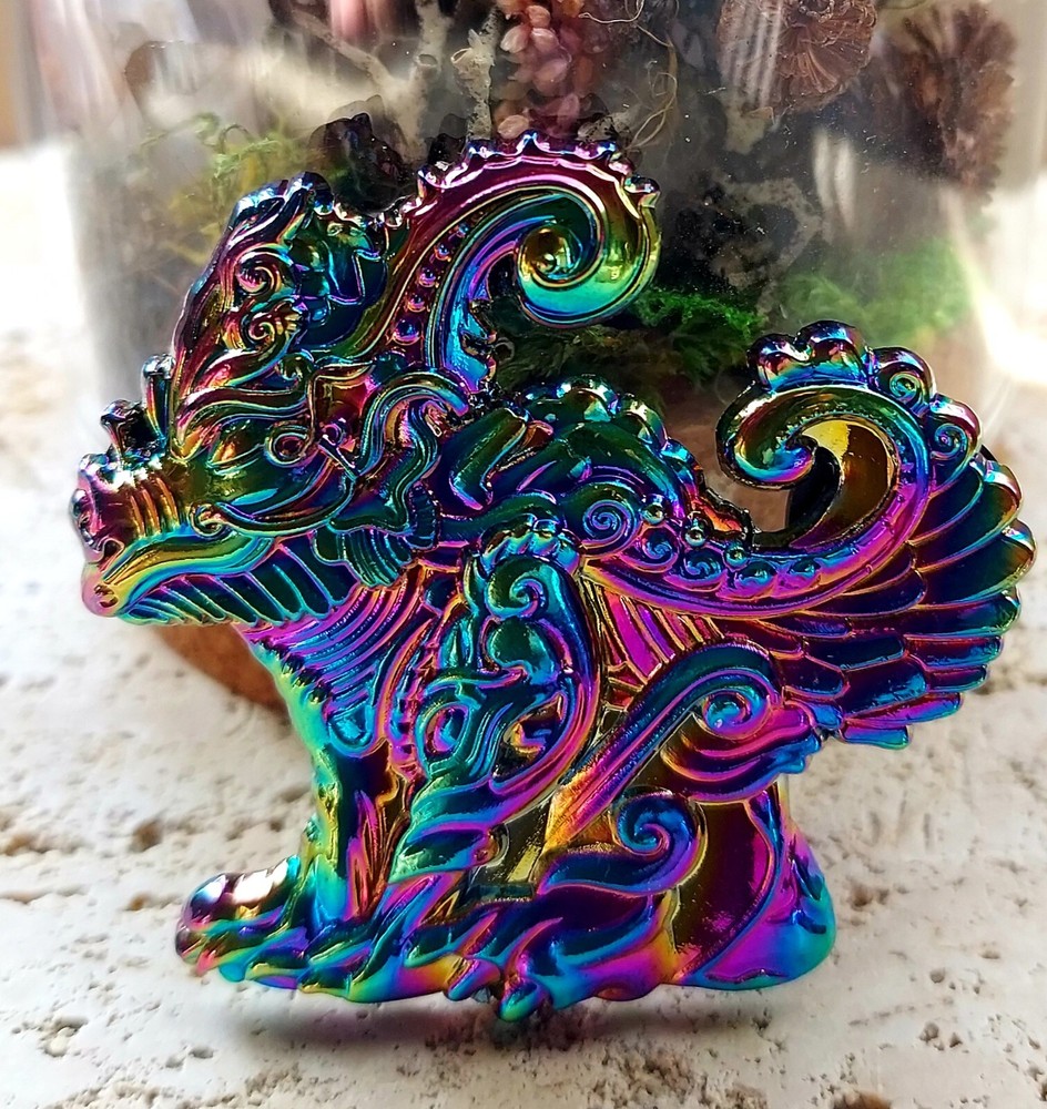 3D Cyber Gargoyle Rainbow Metallic