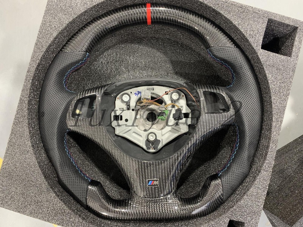 New Carbon Fiber Button Cover Trim Fits BMW E90 E92 E91 E87 Steering Wheel 2005+