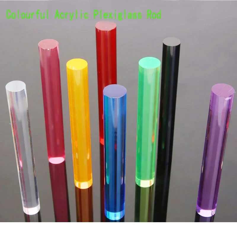 Colourful Solid Acrylic Plexiglass Round Rod Circular Bar Transparent PMMA