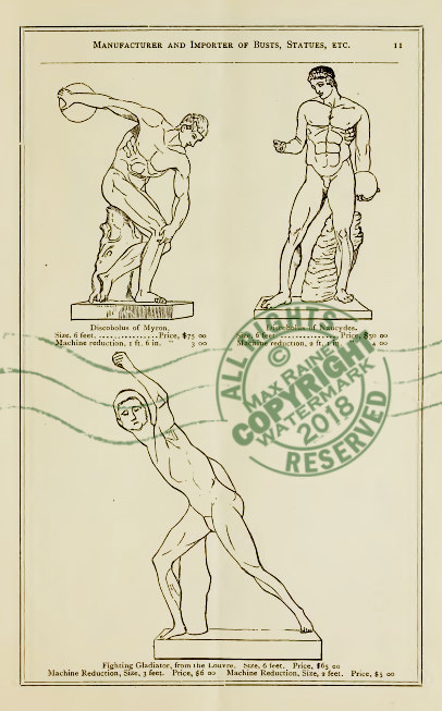 R Castelvecchi (1878) Samples CATALOG Antique Plaster Statue Busts Architects