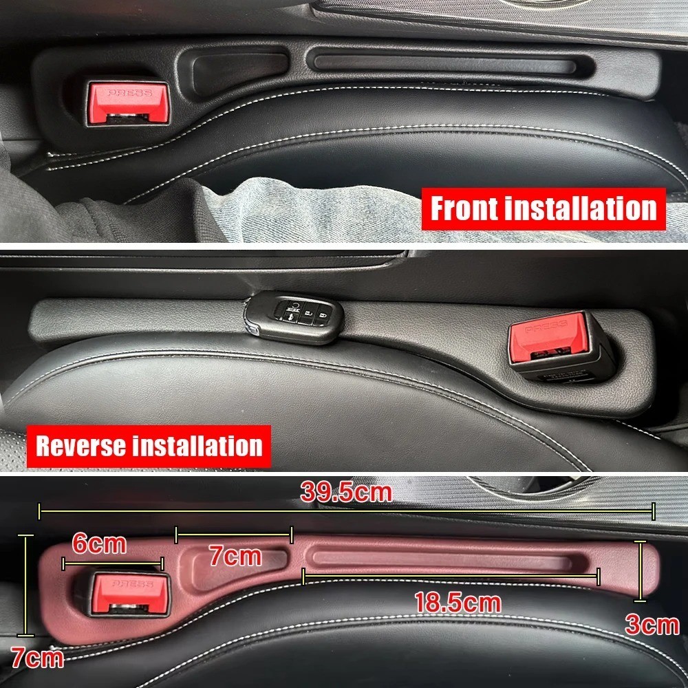 2Pcs Car Seat Gap Filler Universal Side Seam Plug Strip Leak-proof Filling Strip