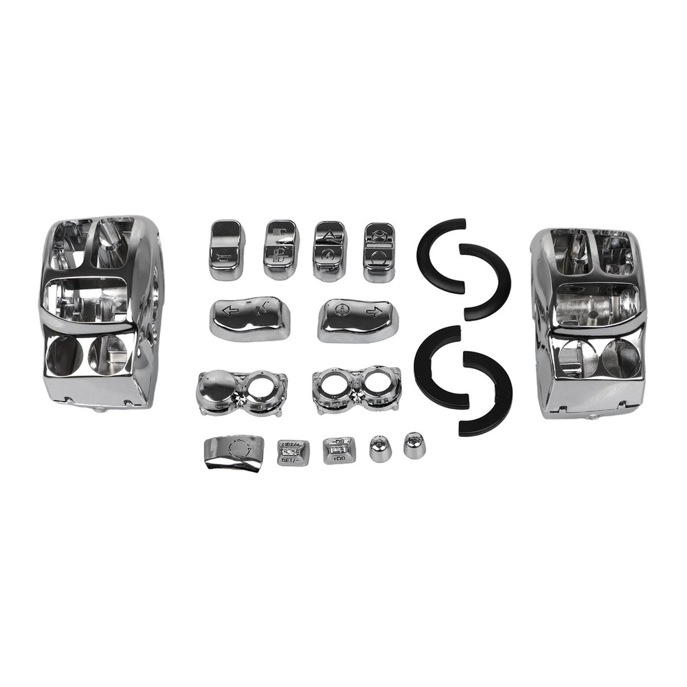 Chrome Handlebar Control Switch Housing Cap Button For Harley Road King 2014-23