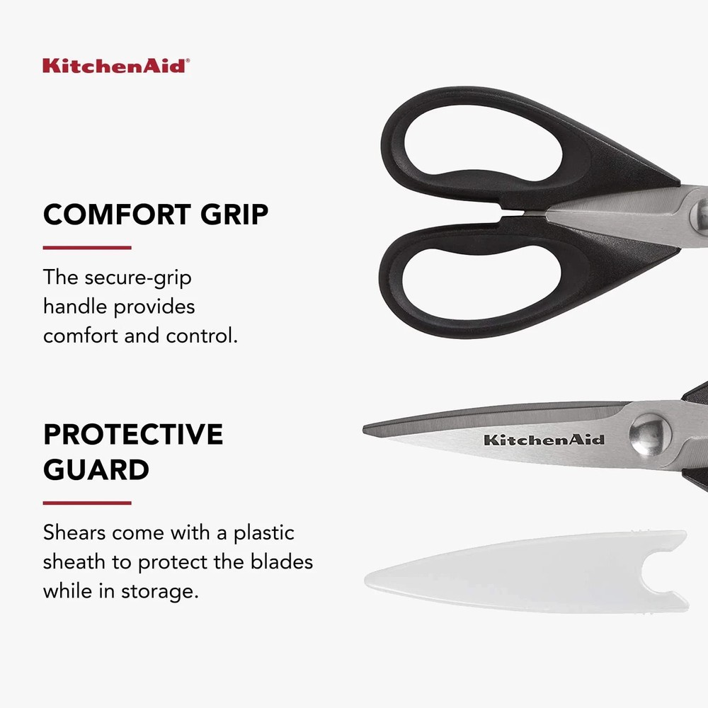 KitchenAid All Purpose Kitchen Shears with Protective Sheath Durable Stainless