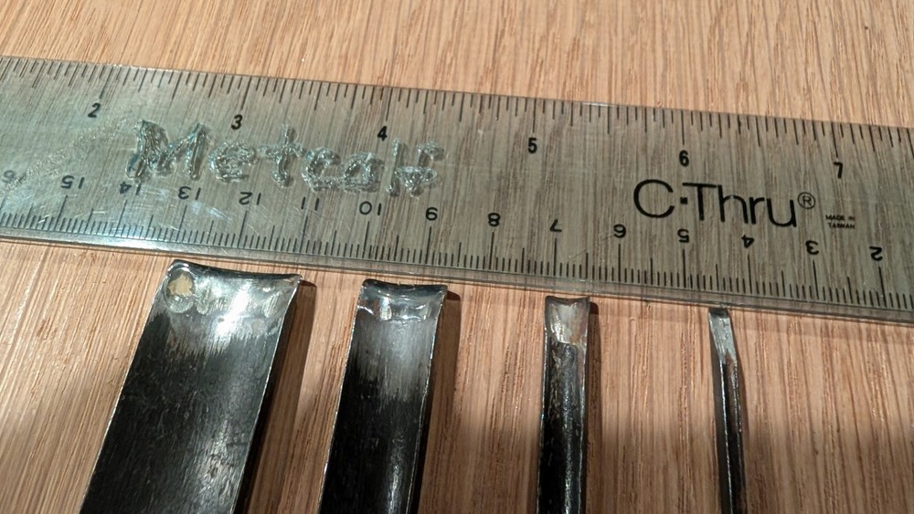 Set Of Four Japanese Kote Nomi Crank Neck Gouges