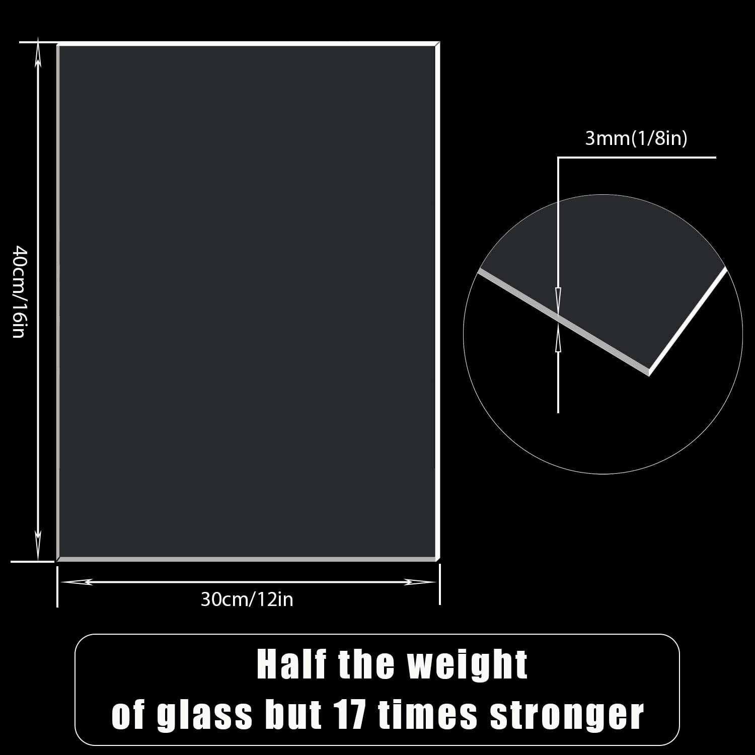 Clear Acrylic Plexiglas Clear Plastic Scratch-Resistant Replacement Sheet