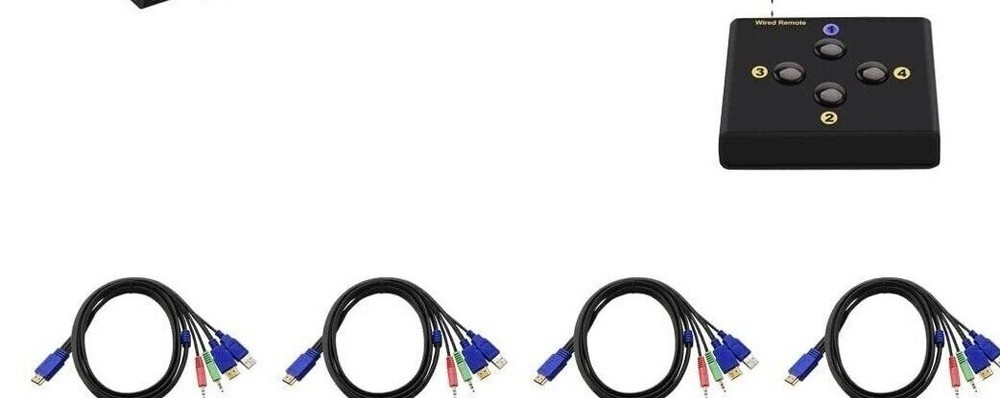 4 KVM Cables w/ EDID Support Wireless Keyboard Mouse ONLY