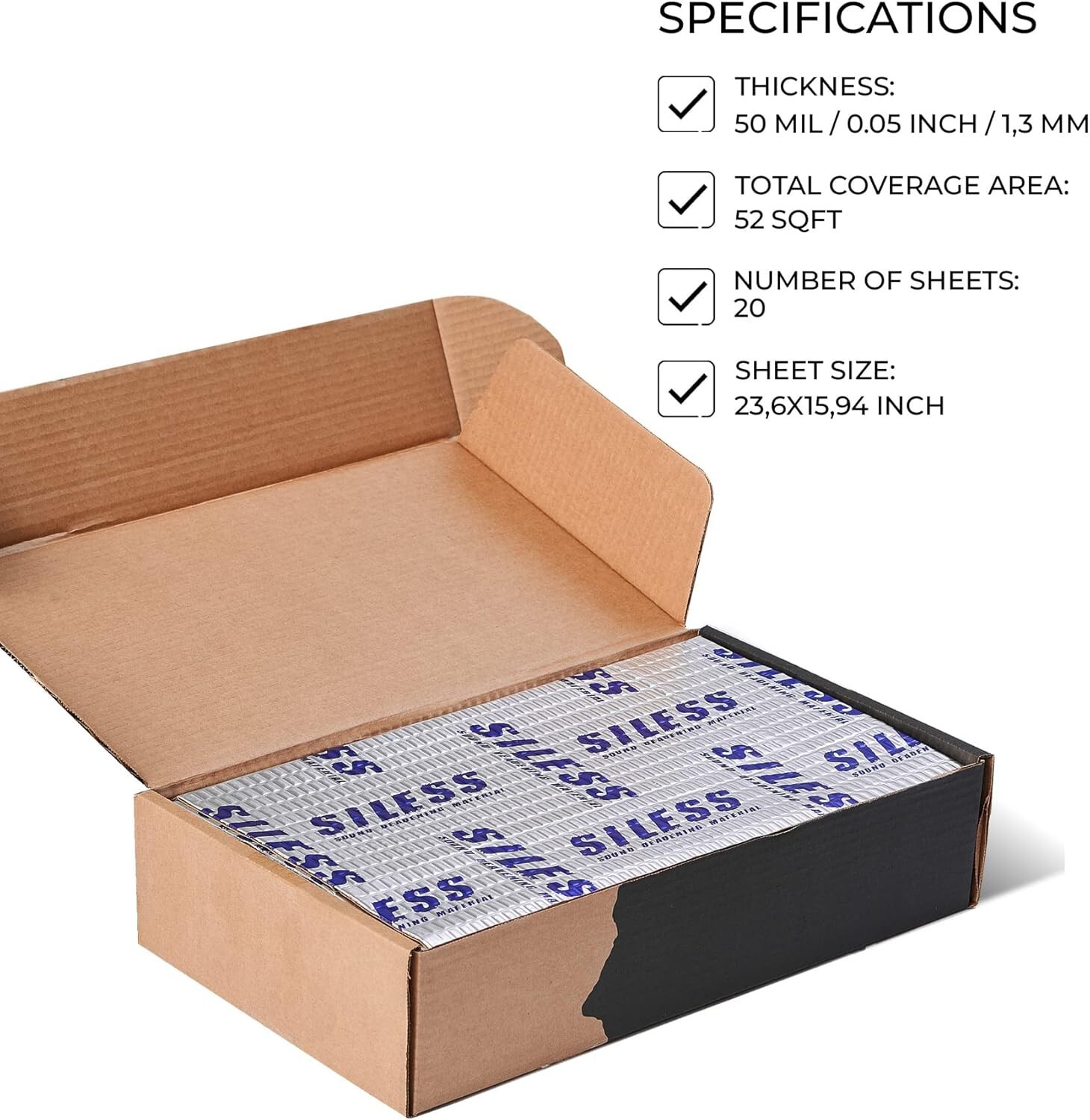 52 SqFt Car Sound Deadener Mat Proofing Thick Noise Insulation Material Dynamat