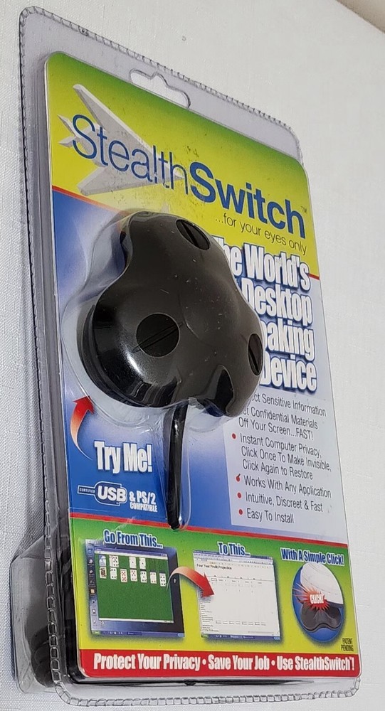 Stealth Switch USB & PS/2 Compatible, World's First Desktop Cloaking Device NEW