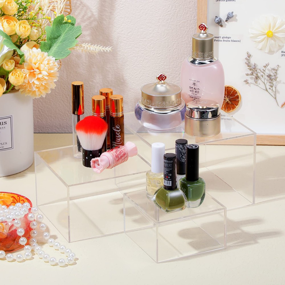 Geelin 6 Pack Acrylic Display Risers Cube Boxes Display Stand