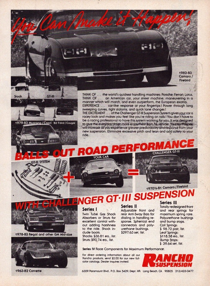 1984 Rancho Suspension Print Ad Wall Art