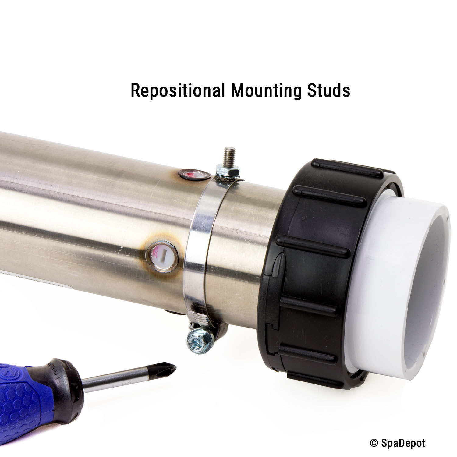 15in Universal Flo-Thru Adjustable Hot Tub Spa Heater - Choose 5.5, 4.5, or 4kW