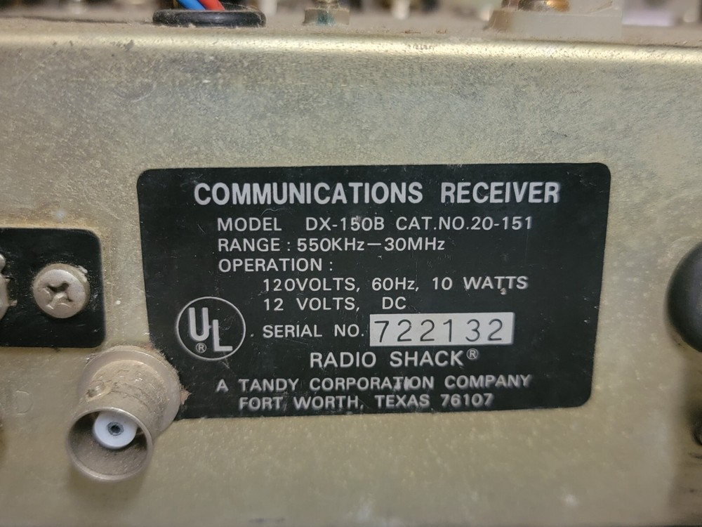 Realistic DX-150A Radio Shack AC/DC Solid State Communications Receiver UNTESTED