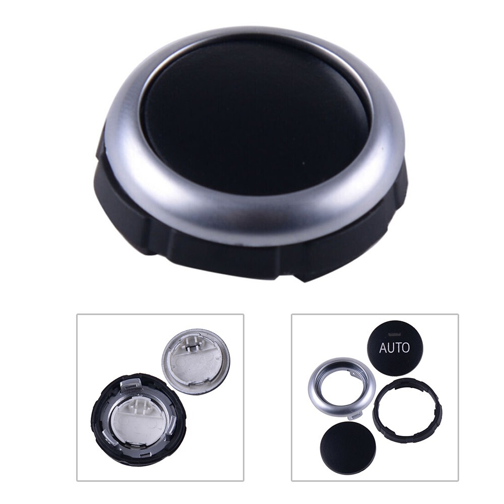 For-5 6 7 X5 X6 AC Climate Control Knobs Rotary Buttons Black+Silver