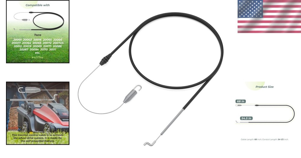 Reliable 22" Toro Recycler Mower Traction Cable Replacement - Easy Installation