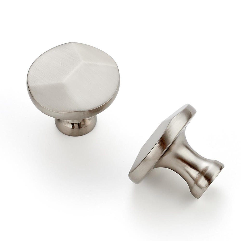 Ravinte 10pk Brushed Nickel Round Cabinet Knobs Solid Zinc Alloy Drawer Pulls