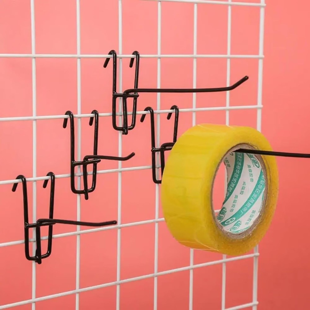 4 Inch Gridwall Hooks, 25 Pack Black Multifunctional Display Hangers, Wall Mo...
