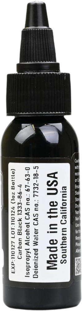 Nighthawk Black Tattoo Ink - Permanent Solid Black Color for Outlining, Shadi...