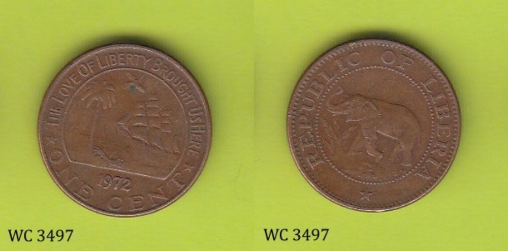 Liberia 1 Cent 1972 Coin