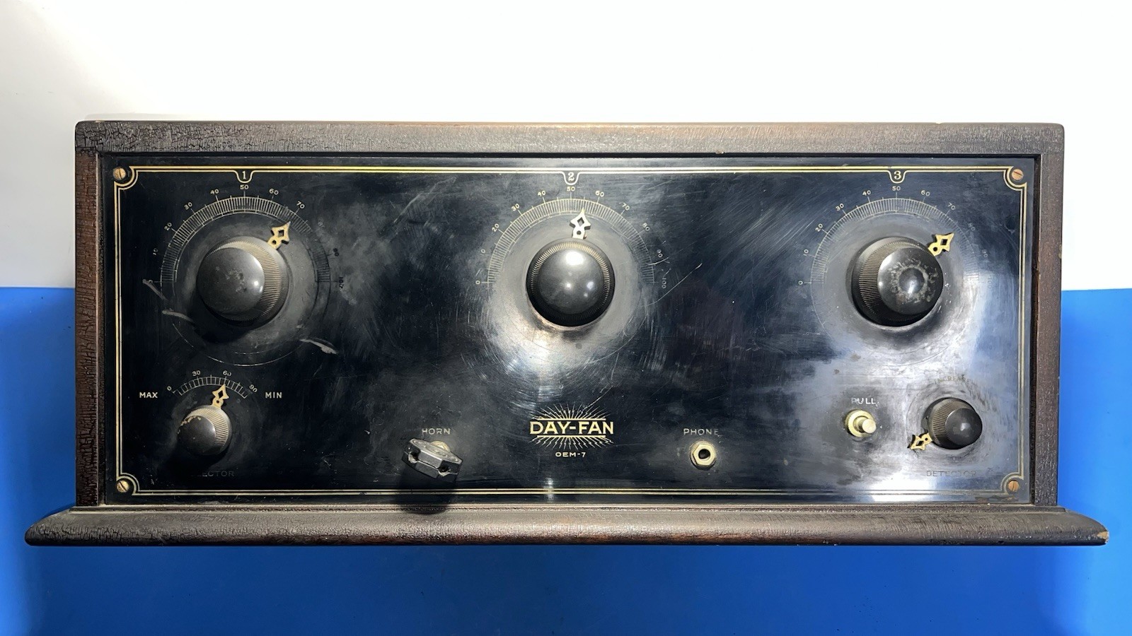 Vintage 1920s Day-Fan OEM-7 Tube Radio Receiver Untested Good Condition