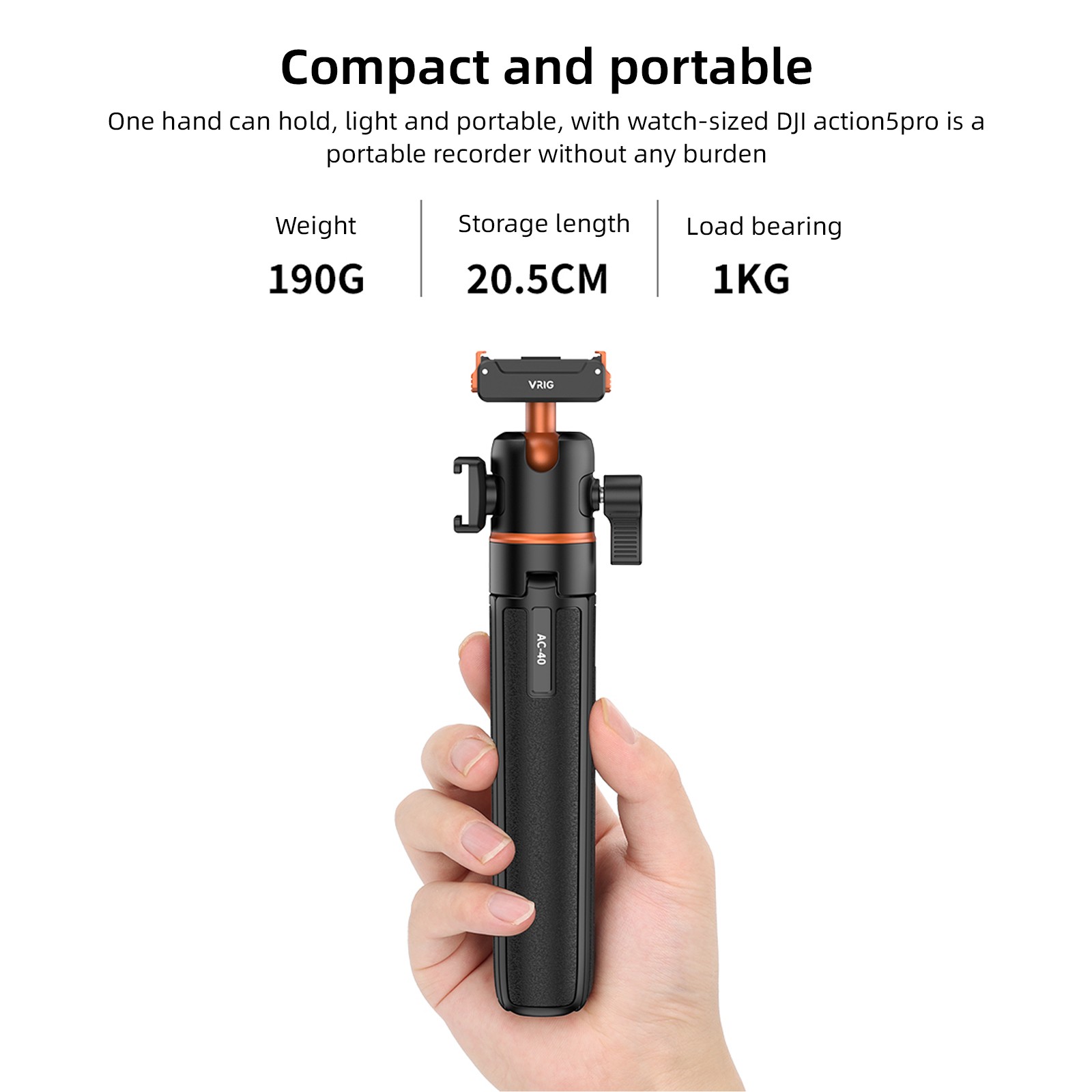 Camolo Portable Selfie Stick Handheld Tripod Stand For DJI Osmo Action 6/5/4 US