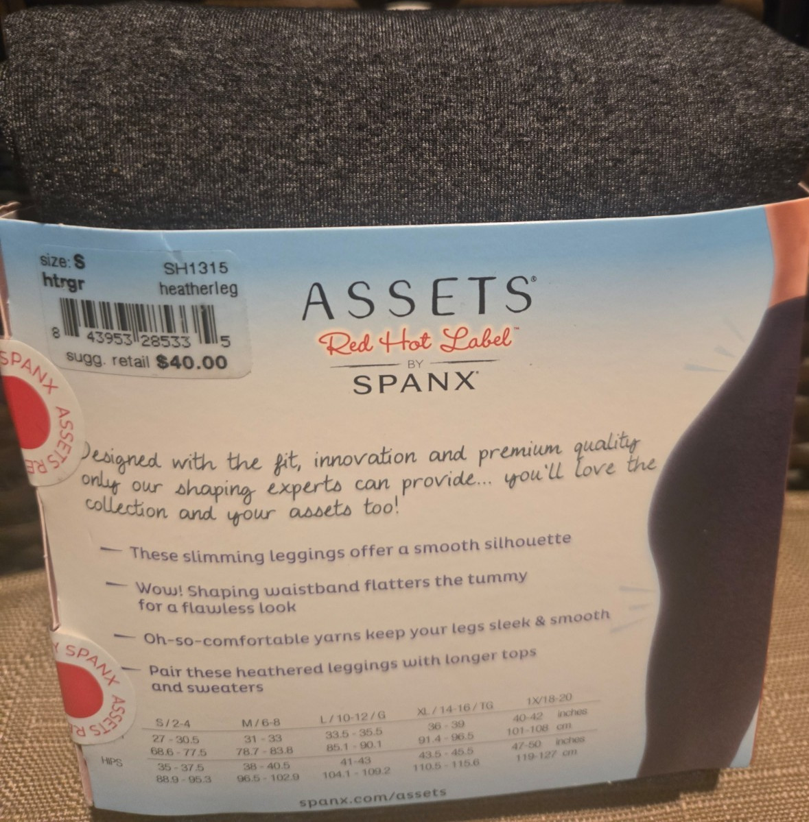 Assets Red Hot Label by SPANX Seamless Leggings Heathered Gray Size S