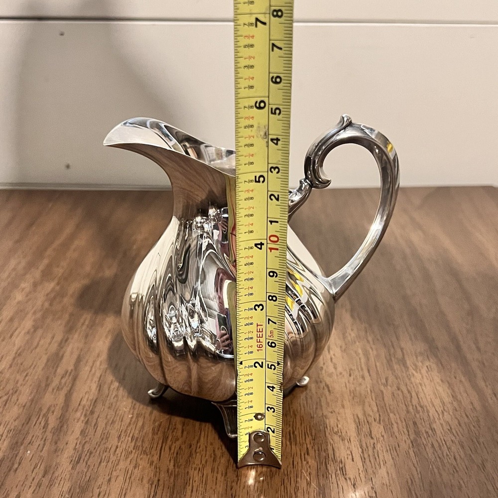 WMF Silver plate Coffee Tea Set 5pc with Tray 18in Swirl Pattern Germany