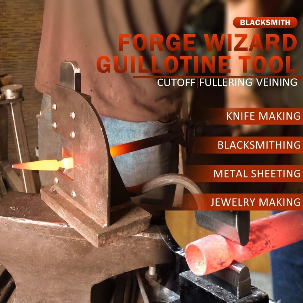Blacksmith Guillotine Tool Blacksmith Fuller Tool, Cut off Tool with Dies&Guides