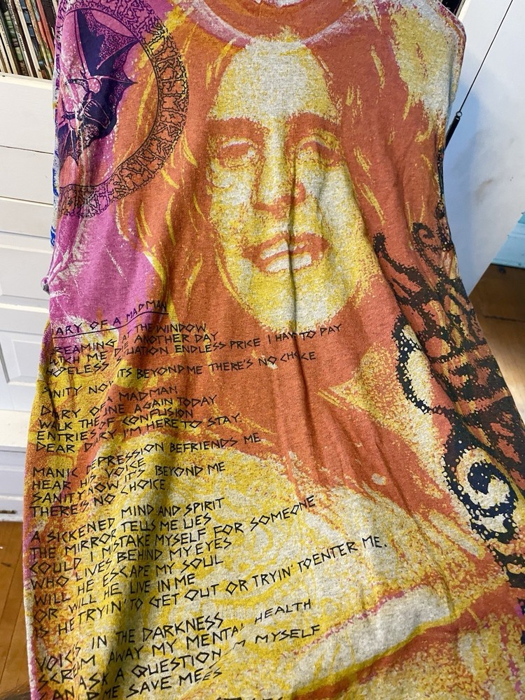 Vintage 1991 Ozzy Osbourne Diary Of A Madman Tour All Over Print Shirt Size XL