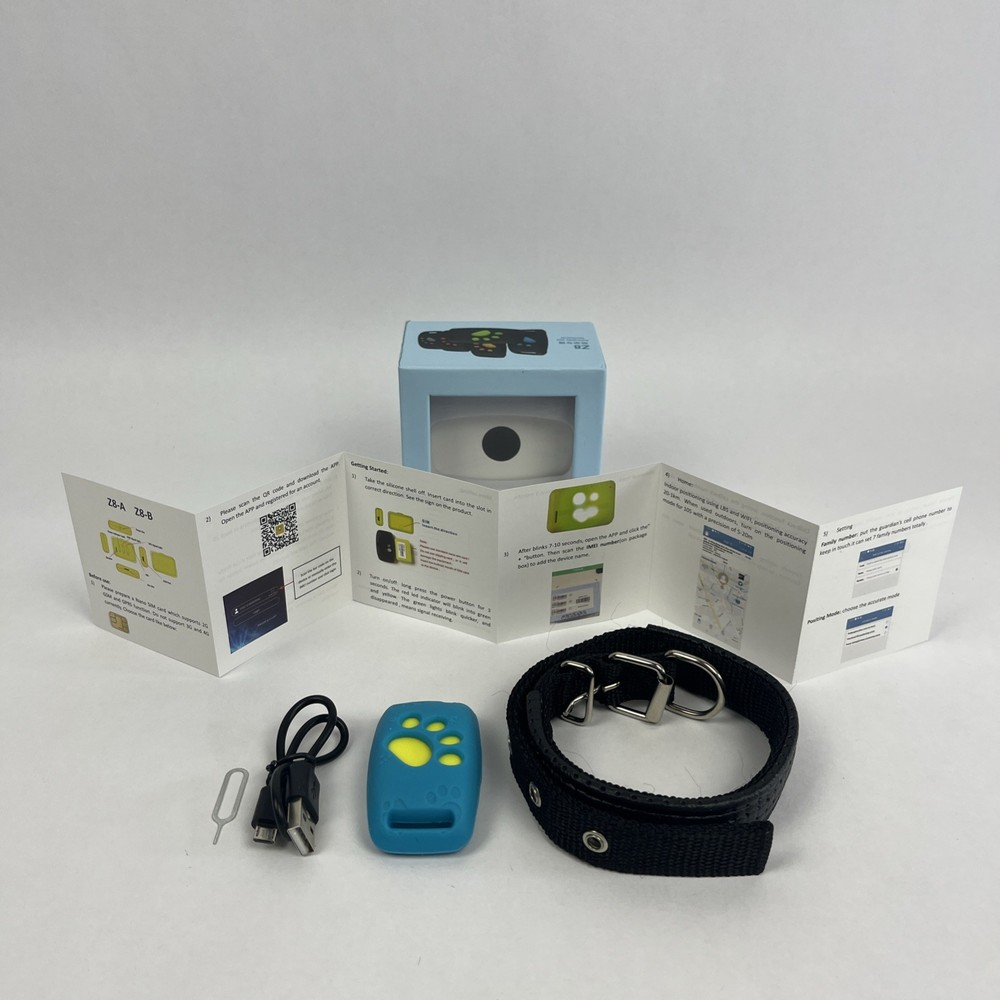 Blue Cat GPS Tracker with Adjustable Collar Smart Pet/Cat Tracker * OPEN BOX*