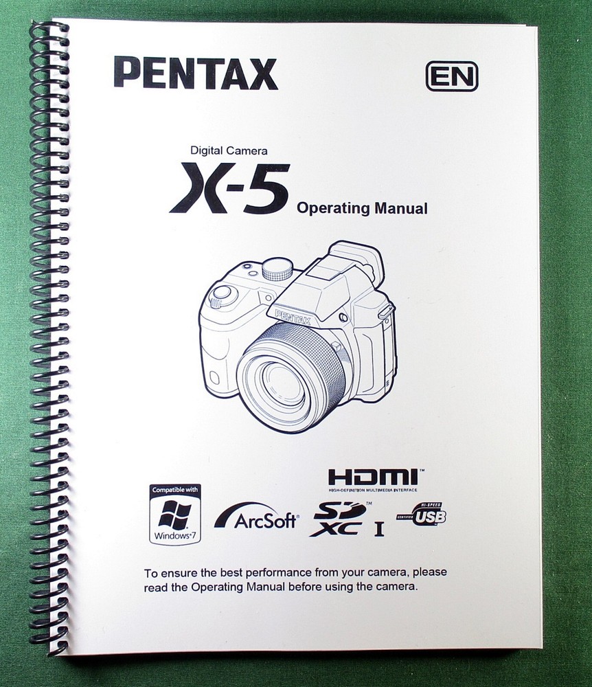 Pentax X-5 Operating Manual: 228 Pages & Protective Covers!