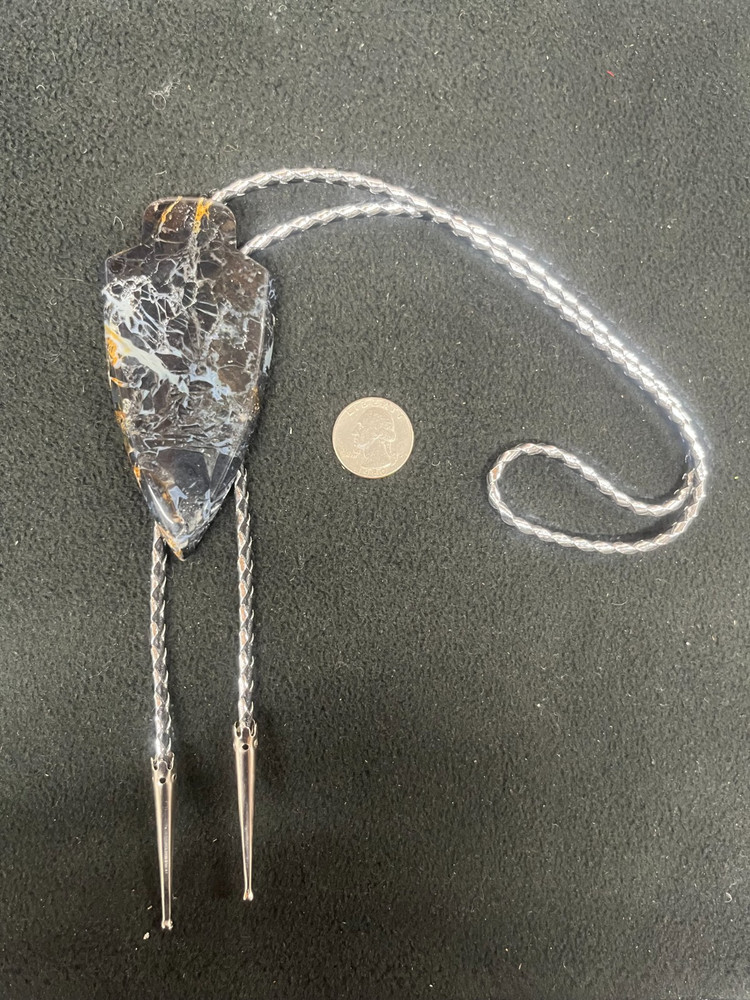 Ohio Flint Arrowhead shape Western Bolo Tie