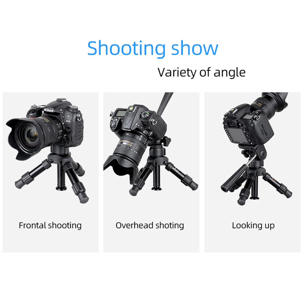 Mini Desktop Tripod Kit with 3-Way Panoramic Head for DSLR Camera Smartphone