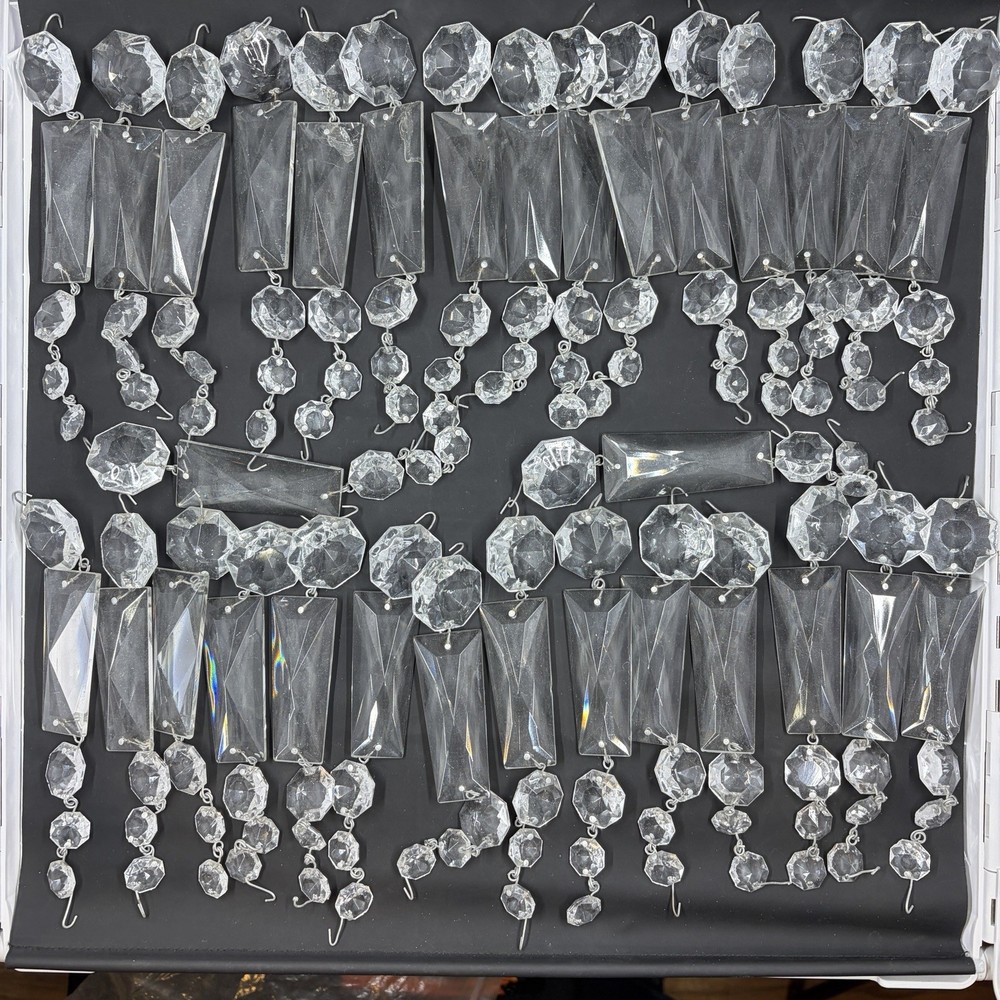 VTG 31 Strands Rectangular & Octagon Prisms Crystal Chandelier Replacement 155