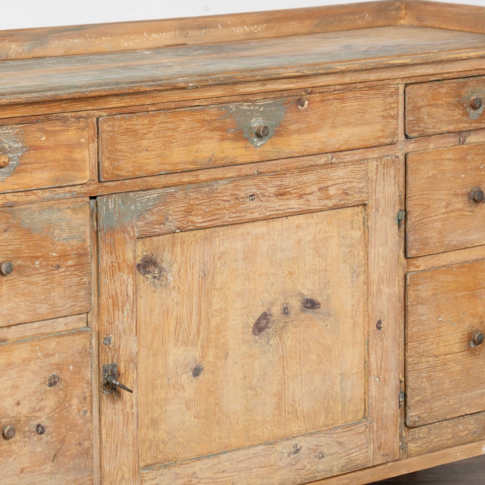 19th Century Swedish Rustic Pine Sideboard Console
