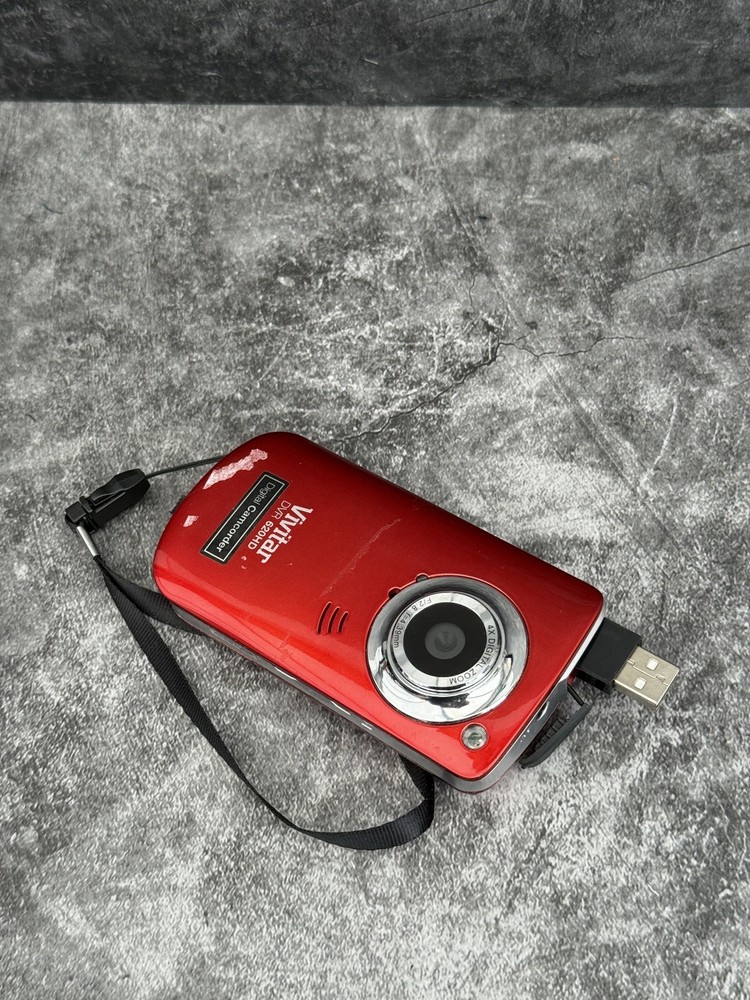 Vivitar DVR-620HD Compact Digital Video Recorder Red Tested