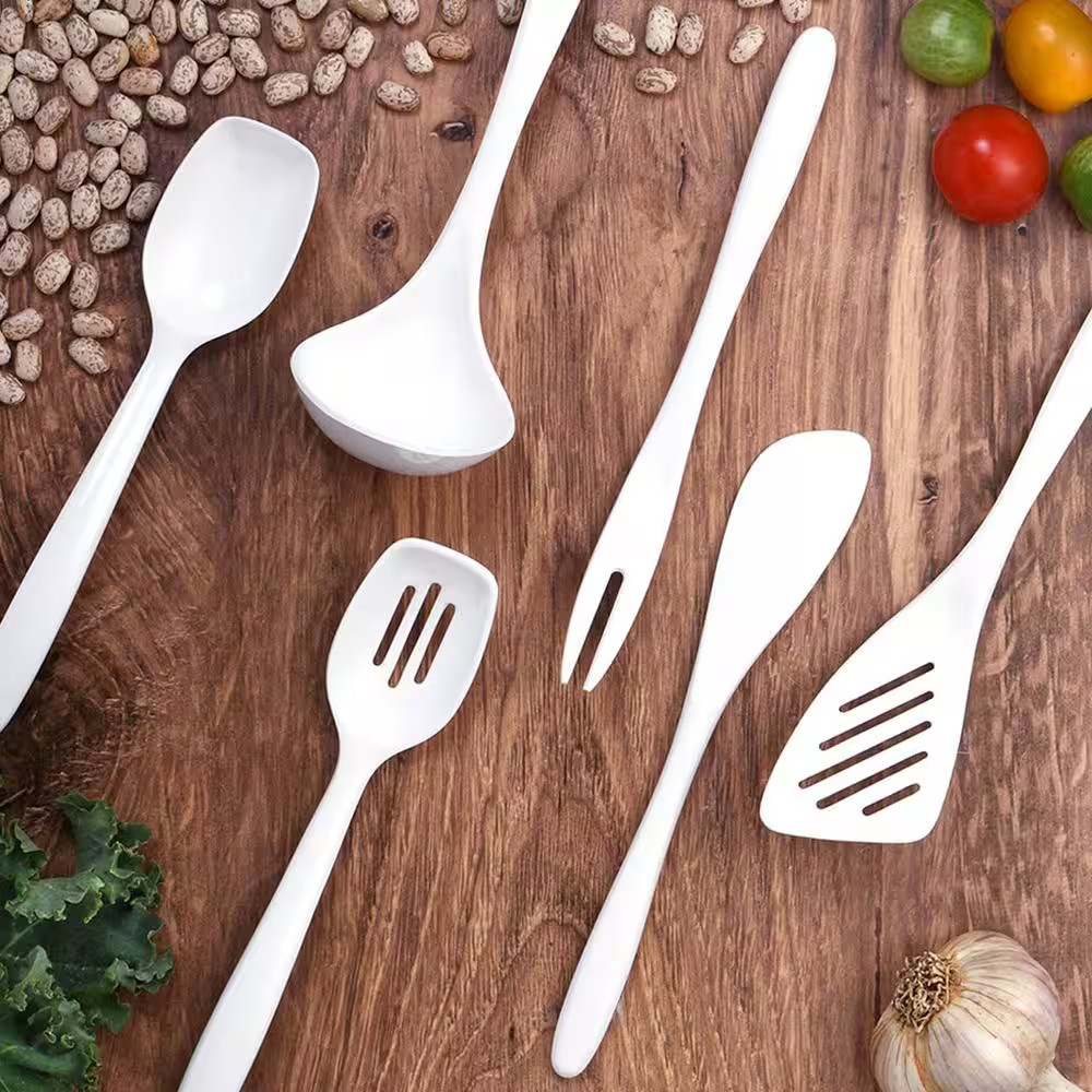 White Melamine Mini Utensils Set (Set of 6)