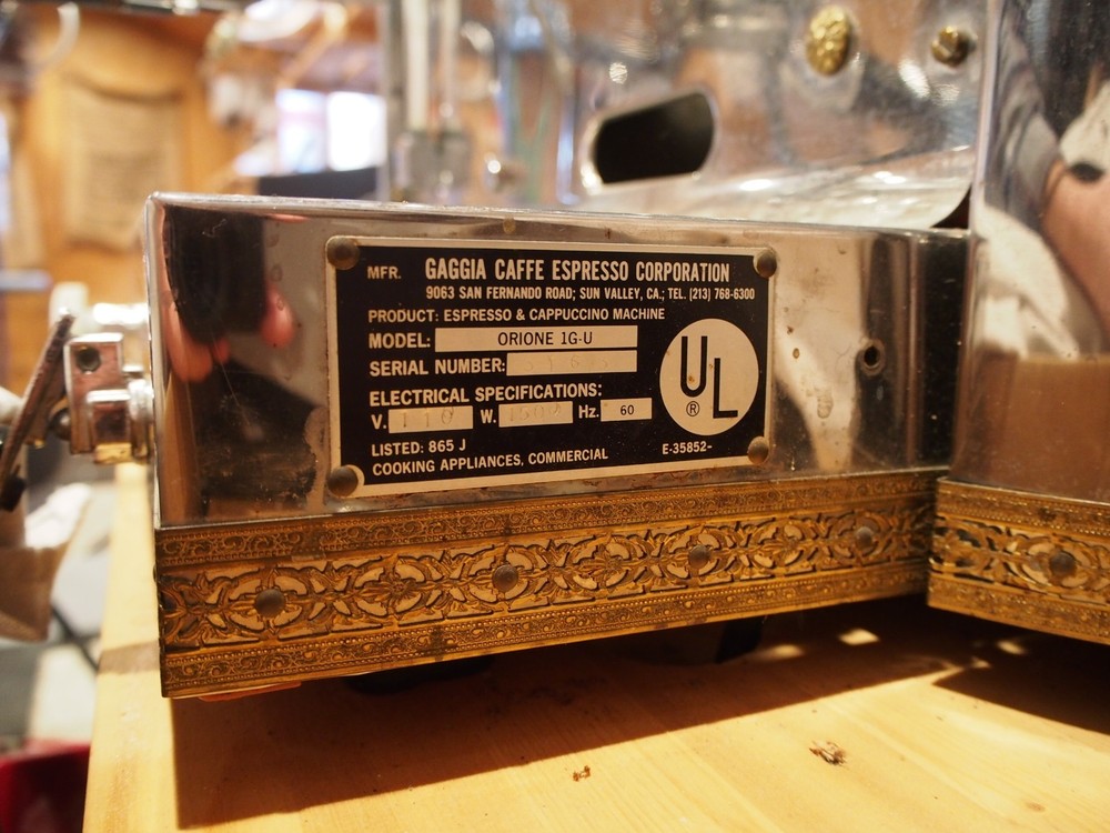 Gaggia Orione 1G-U Manual Espresso Machine -Functioning