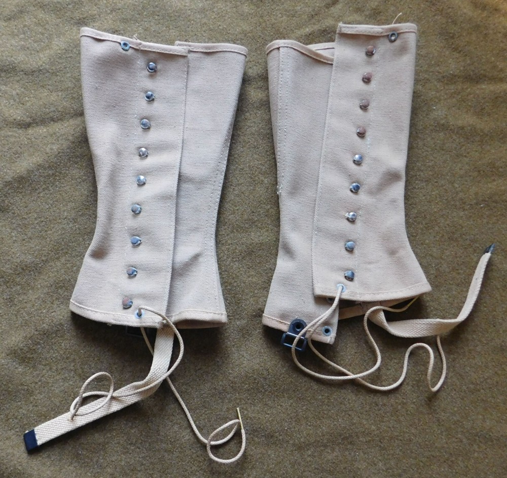 ORIGINAL WWII U.S. NAVY USN CONTRACT LEGGINGS LARGE SIZE 4