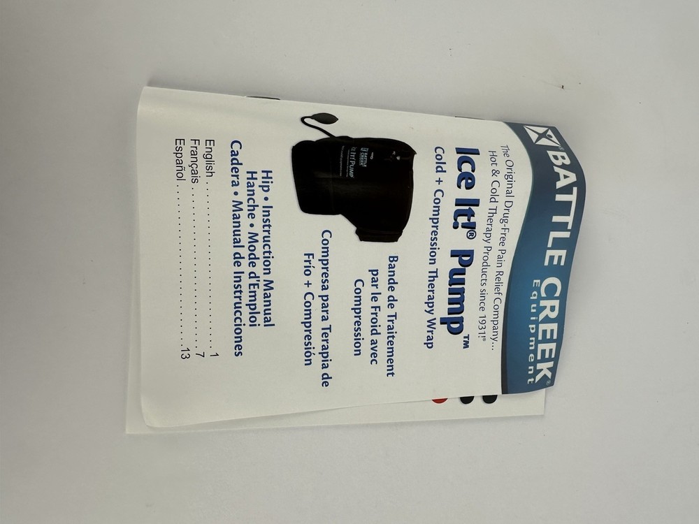 Battle Creek Ice It Pump Cold Therapy Hip Compression Wrap System Open Box